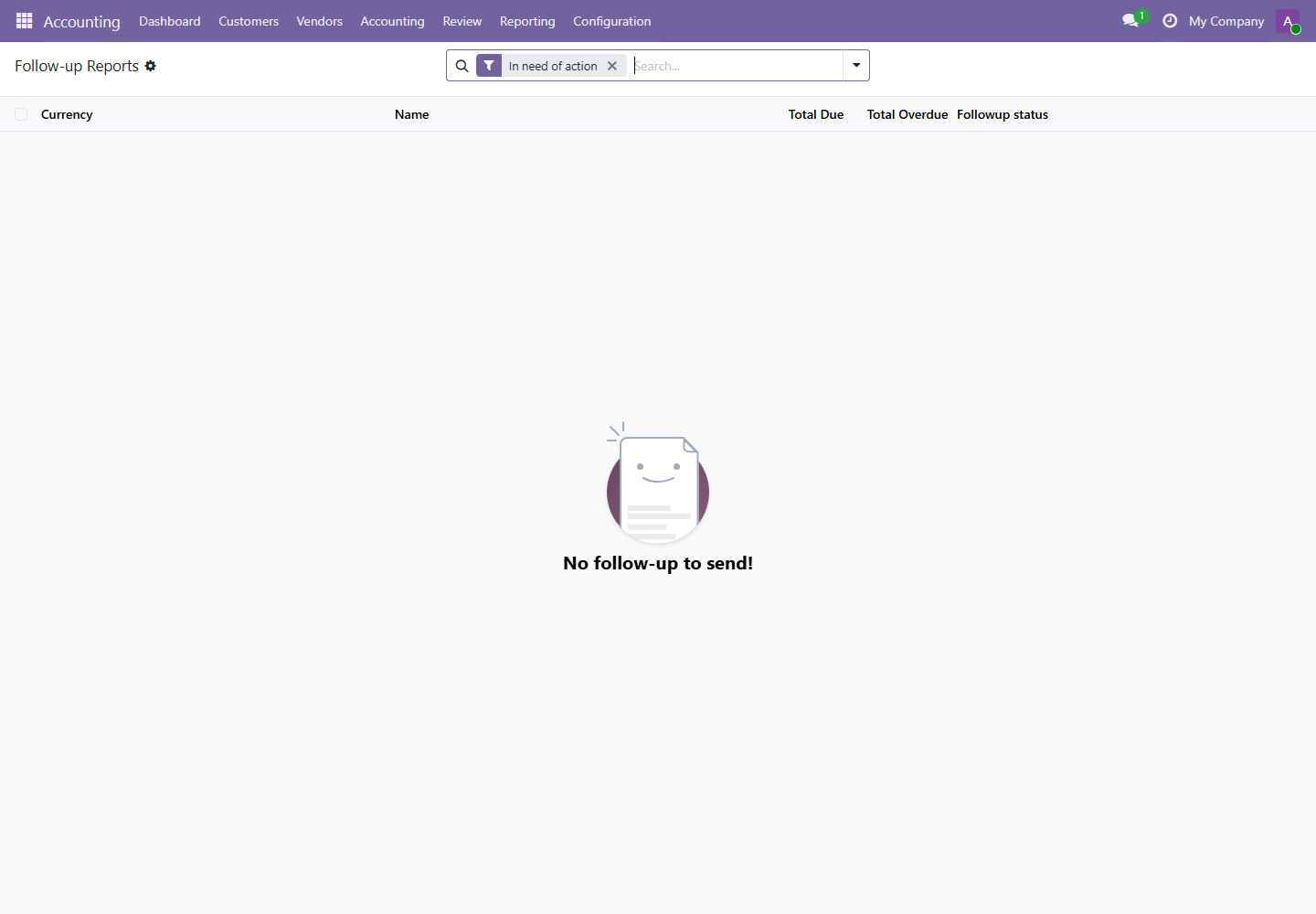 Follow-up reports screenshot