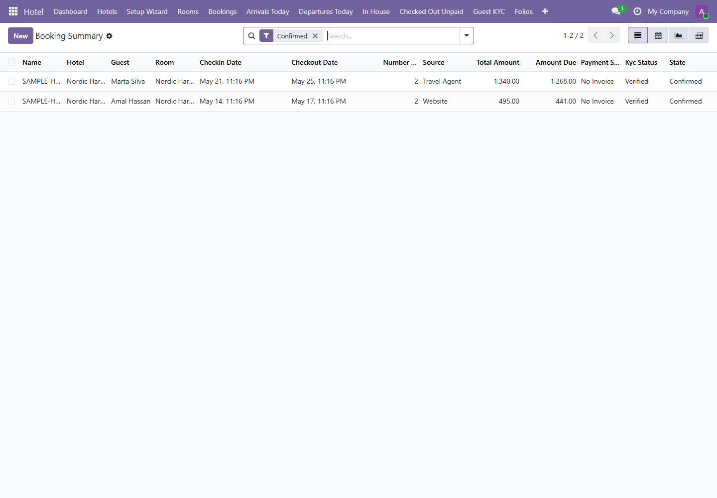 Booking Summary screenshot